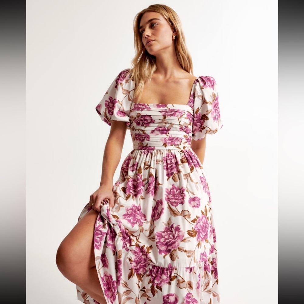 Abercrombie Emerson floral poplin sleeve dress size small